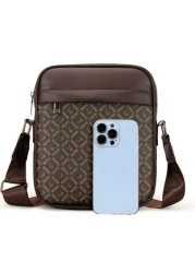 حقيبة رجالية أنيقة للأعمال من مادة البولي يوريثان والجلد الاصطناعي، حقيبة صغيرة مربعة، حقيبة كتف متقاطعة، حق