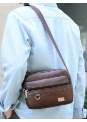 Men s Horizontal Strap With Ring Crossbody Leisure Shoulder Bag Suited For Male Travelers Students And Daily Commuters