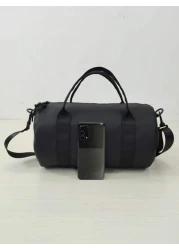 Men s Casual Crossbody Bag Sports Messenger Bag Shoulder Bag Fitness Courier Bag Round Bucket Shape Black Backpack