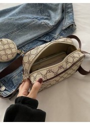 Mini Square Bag Geometric Pattern With Coin Purse PU For Daily Life