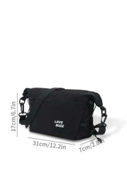 New Fashion Unisex Design Solid Color Nylon Messenger Bag With Letter Pattern Decoration Men s Large Capacity Shoulder Bag Lightweight And Waterproof