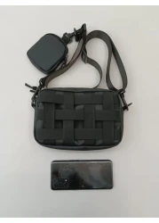 2 قطعة / مجموعة حقيبة كروسبودي كاجوال وحقيبة كتف، حقيبة جانبية ، حقيبة مربعة للعطلات والمدرسة والكلية والطلاب