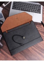 KAIDUCH PU Leather Computer Sleeve Ipad Laptop Bag Large Capacity A4 File Document Organizer Briefcase Business Casual Portfolio