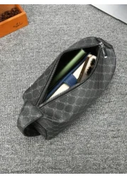 New Fashionable Light Luxury Texture Large Capacity Men s Casual Plaid Handbag Xiao s Versatile Business Commuter Small Bag Luxury Bags Pillow Bag Men