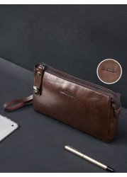 KAIDUCH Men s Fashion Minimalist Large Capacity Clutch Bag Soft Leather Wallet Phone Holder Zipper Lock Long Handbag