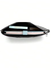 Washing Toiletry Bag Handbag For Sports Business Fashion Pu Men Square Bag Male Clutch Purse Zipper Money Bag Holiday Essentials Fall Stuff Anti Theft Portable Lightweight Scream Men Bag Men Zipper Ba