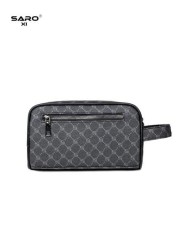 saroxi Large Capacity Wallet Clutch Pouch Casual Fashion Wrist Strap Handbag Underarm Bag Portable Scratch Resistant Suitable For Work Travel Commute School Simple Black Style Great Gift For Husband B