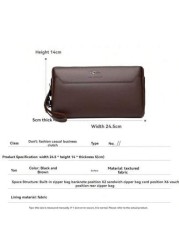 Large Men s Leather Long Wallet Handbag For Travel Passport Business Mobile Phone Credit Card Anti Theft Password Lock Casual Clutch Christmas Gifts Winter Christmas Men Bag Bag For Men Men Wallet Han
