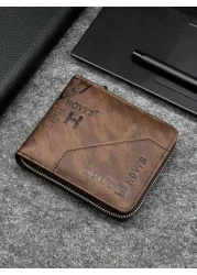 HOVI S Upgrade Your Look With Stylish Business Leather Wallets Fashion Short Wallet Christmas Gifts Fall Winter Travel Holiday Practical Student Thanksgiving Men Gifts Bag Large Capacity Multi Functio