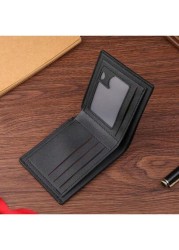 Men s Short Wallet Casual Fashionable Lightweight Leather Purse Youth Large Capacity Card Holder Coin Pocket Summer Dad Freshman For Books Multi Functional Dorm University Gifts Fall Christmas Scream