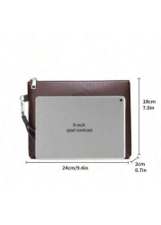 Men Clutch Bag Men Handbag Men Wristlet Bag Water Proof Portable Lightweight For College Business Travel PU Leather Business Simple Style Streetwear College Student Summer Old Money Multi Card Clutch