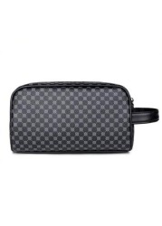 Men s PU Leather Handbag Wallet Business Wrist Bag Anti Theft Clutch Bag Mobile Phone Bag Travel Toiletry Kit Shaving Supplies Organizer