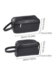 Men Fashion PU Leather Solid Color Phone Small Purse Clutch Hand Bag Wristlet Work Weekend Travel Camping Vacation Holiday Toiletry Water Proof Carry On Casual Business Bag Gifts For Men Back To Schoo