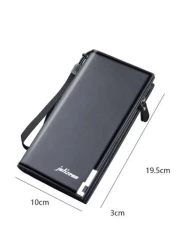 Men Long Wallets Large Capacity Zipper Handbag Card Holder Male Purse Coin Pocket Luxury Brand Clutch Wallet Commute Graduation Gifts Freshman For Books Multi Functional Dorm University Christmas Scre