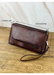 HOVI S Fashion Men s Clutch Wallet Business Large Capacity Clutch Handbag Cell Phone Bag Double Compartment Zipper Long Wallet Clutch Bag A Perfect Gift For Men