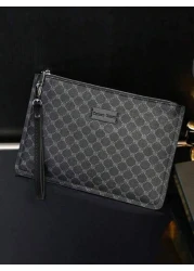 Men Clutch Bag Men Handbag Men Wristlet Bag Waterproof Portable Lightweight For College Business Travel PU Leather Business Simple Style Fashion Streetwear For Men For Boys College Student Gift For Me