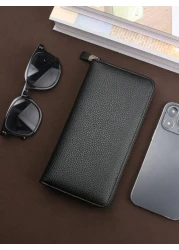 HOVI S Fashionable Minimalist Business Men s Clutch Bag Double Zipper Large Capacity Multi Card Slots Wrist Pouch Suitable As Gift On Holidays And Anniversary Vacation Gifts Travel Christmas Purse Tha