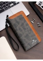 New Oiled Leather Long Zipper Clutch Bag Large Capacity Casual Fashionable Purse Essentials Fashion Men s Bags Business