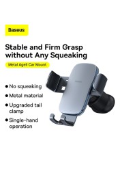 Baseus Car Phone Mount Compatible Applicable Mercede Benz Mobile Phone Holder A B C E S Class Ford Mustang Mini Countryman Cooper S Automatic Locking Specially Design For Round Air Vent Grey
