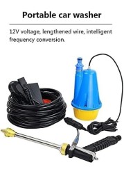 12V 80W Portable High-Pressure Washer Pump, Car and Garden Cleaning Machine, Compact Washing Pump for Cars, Bikes, Outdoor Furniture, and Gardening 

