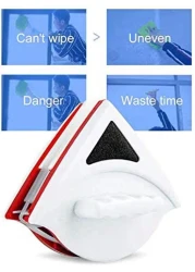 Double Sided Window Glass Cleaner - Red