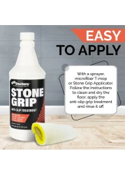 Stone Grip Industrial Gallon NonSlip Floor Treatment for Tile and Stone to Prevent Slippery Floors IndoorOutdoor ResidentialCommercial Works in Minutes for Increased Traction