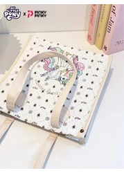 MY LITTLE PONY حقيبة حمل وشنطة كبيرة السعة على شكل وحيد القرن لطيف للبنات، خفيفة الوزن وعصرية، قابلة للطي وذات استخد