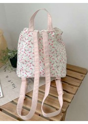 New Outdoor Travel Storage Mini Backpack For Girls Floral Pattern Lightweight School Bag