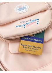 1 New Fashion Solid Color Cute Student Schoolbag Nylon Waterproof Large Capacity Backpack Without Pendant