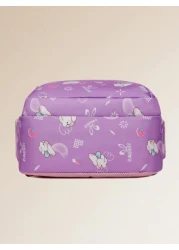 Girls Cute Double Shoulder Bags With Pen Pockets Featuring Rabbit Pattern Accents Commuting And Leisure Backpacks Available In Four Colors Black Blue Pink And Purple Adjustable Straps Large Capacity Z
