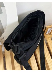 1pc Teenage Girls Star Printed Nylon Crossbody Bag With Flap Cover And Large Capacity Tote Bag