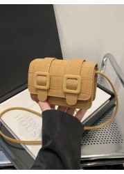 1 حقيبة صغيرة مربعة باللون الأحمر على شكل ظرف موضب بشكل أنيق، نمط عصري عبر الجسم، قماش خفيف الوزن، مريح للعب، م