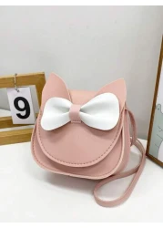1 Pc Mini Fashion Kitten Young Children Crossbody Bag Square Bag Purse Shoulder Bag Flip Bag Versatile Lightweight Portable Small Buckle Mini For Daily A Coin Purse For Travel Shopping Vacation Kids O