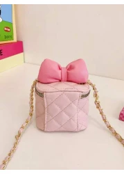 Bow Design Girls Mini Chain Strap Versatile Chic Shoulder Bag