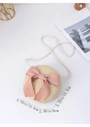 Children s Woven Straw Crossbody Bag For Beach