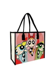 THE POWERPUFF GIRLS حقيبة القماش (توت باغ) متعددة الاستخدامات لحمل المستحضرات، الفرشاة، منتجات العناية بالبشرة، الهات