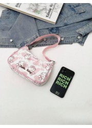 Sanrio قطعة واحدة حقيبة إبط كيوت من سانريو على شكل هيئة القطة للبنات، حقيبة يد، حقيبة كتف واحدة، حقيبة للبنات، صا