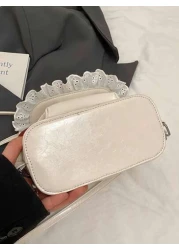 حقيبة يد بشريط زهري ذات لونين أنيقة وعصرية، مقاومة للماء وخفيفة الوزن، مناسبة للتنقل واستخدام خارج المنزل