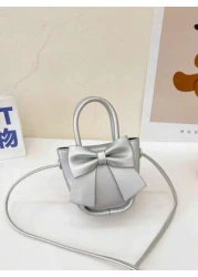 New Arrival Bowknot Handbag For Kids Pu Leather Coin Purse Festival Gift