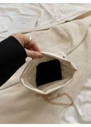 حقيبة يد صغيرة منسوجة بخرز اللؤلؤ، حقيبة كتف موضة ذات سلسلة متقاطعة للفتيات