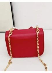 قطعة واحدة حقيبة طفلة صغيرة أنيقة إصدار كوريا نسخة PU بطبعة عقدة الفراشة لطيف، لون سادة، قابلة للطي ذات محفظة ص