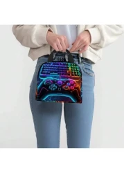 Personalized Gaming Keyboards And Controllers Lunch Bags Insulated Tote Bags Portable Handbags Tote Ice Bags Lunch Bags Multifunctional Lunch Bags Insulated Bags For Boy And Girl For Work Travel And P