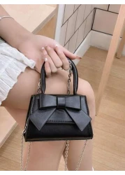 1 قطعة حقيبة يد صغيرة عصرية للفتيات، حقيبة كتف مزينة بالفراشات مع إغلاق بأزرار، مناسبة للخروجات والحفلات والت