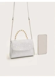 1pc Girls Fashionable Sweet Princess Mini 2 Way Handbag With Chain Strap Suitable For Daily Use Party Travel Birthday Gift