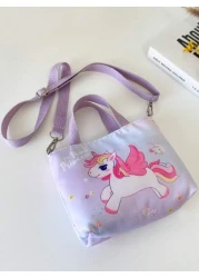 حقيبة كروسبودي لطيفة مطبوع عليها وحيد القرن للأطفال مناسبة لاستخدام اليومي