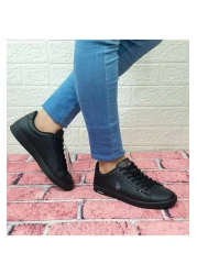 U.S. Polo Assn. حذاء يو إس بولو فرانكو الرياضي ذو النعل الأسود المسطح للرجال