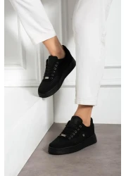 L.A Polo أحذية رياضية رجالية سوداء قابلة للتنفس