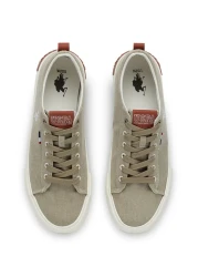 U.S. Polo Assn. حذاء رياضي رجالي من القماش الخفيف باللون البيج - خفيف الوزن ومريح للارتداء اليومي