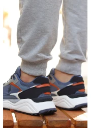 U.S. Polo Assn. أحذية رياضية مريحة ونعل مريح للرجال أحذية رياضية باللون الأزرق الداكن