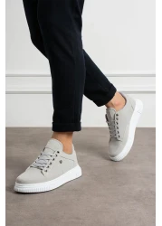 L.A Polo حذاء رياضي رجالي من جلد الغزال مريح بلون الجليد 039